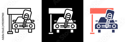 Car Rental triple icon