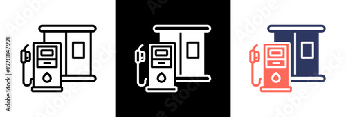 Gas Station triple icon