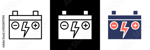 Car Battery triple icon