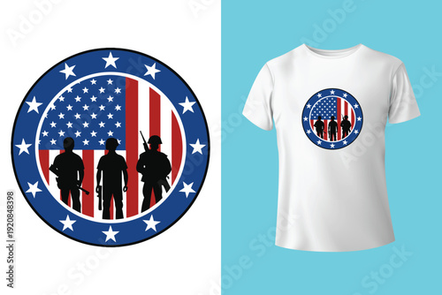 American veteran defender of freedom t-shirt design