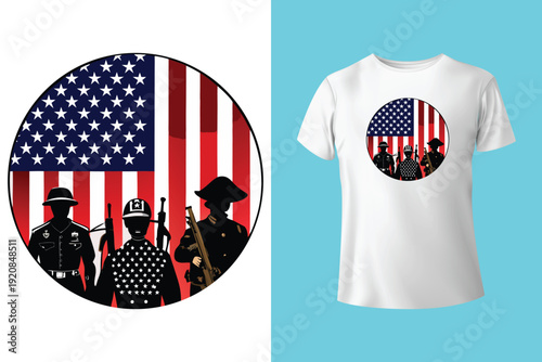 American veteran defender of freedom t-shirt design