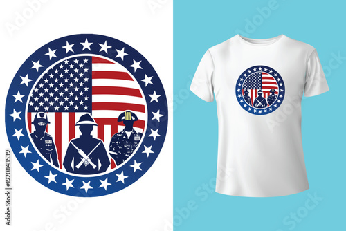 American veteran defender of freedom t-shirt design