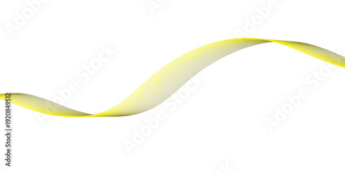 Yellow ribbon or tape on white background
