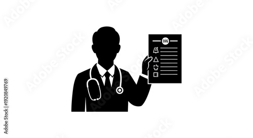Doctor Holding Medical Chart Icon A Visual Representation of Healthcare and Patient Records