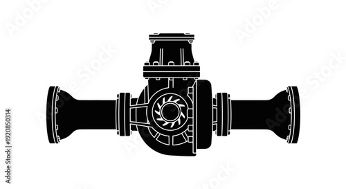 Fuel tanker truck silhouette with hose for refueling.