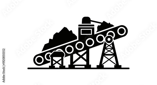 Fuel tanker truck silhouette with hose for refueling.