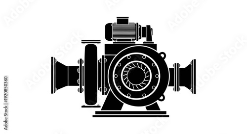 Fuel tanker truck silhouette with hose for refueling.