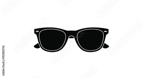 Black sunglasses isolated on white a stark graphic silhouette
