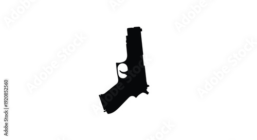 Black handgun graphic a stark depiction in silhouette