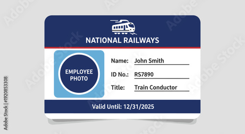 National Railways Employee ID Card Template