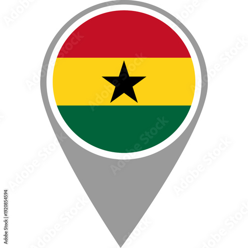Free Download Ghana flag location pin, Ghana flag on location pin, Ghana map pointer in high quality - GFXLoad