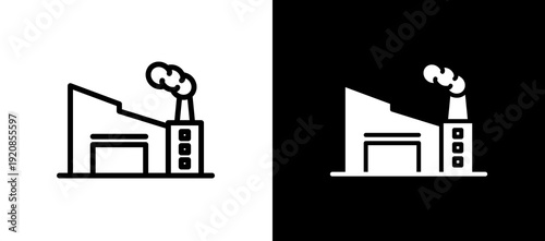 Industrial Process whiteblack icon