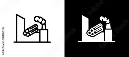 Wood Industry whiteblack icon