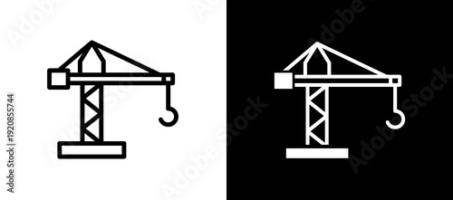 Crane whiteblack icon