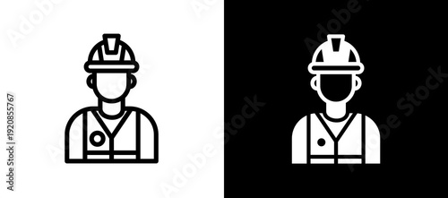 Worker whiteblack icon