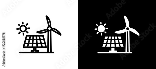 Renewable Energy whiteblack icon