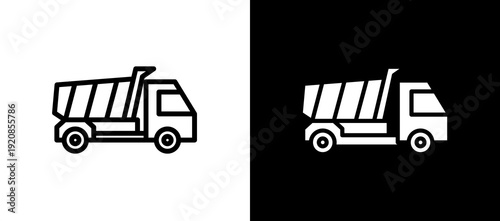 Dump Truck whiteblack icon