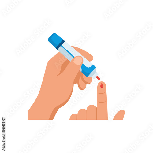 Diabetes Blood Sugar Check Illustration