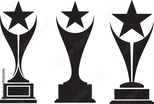 Star award trophy collection set