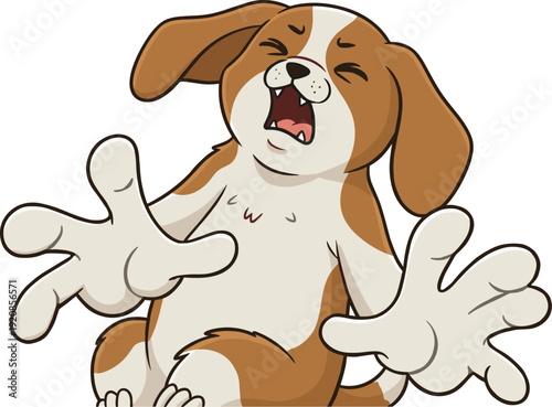 Cute Cartoon Clipart Dog Mascot Character Illustration