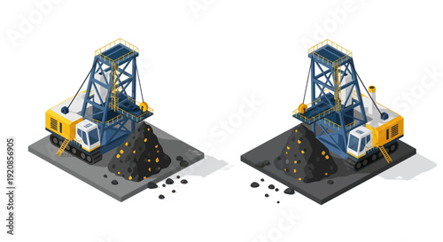 Crane lifting heavy load with debris falling off.