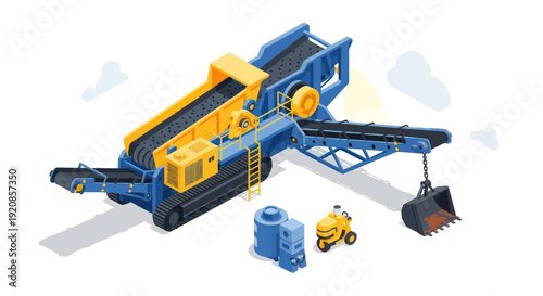 Heavy machinery equipment for construction and mining industry.