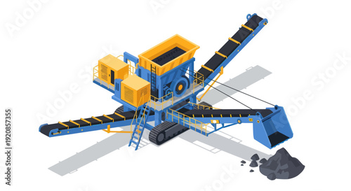 Industrial crushing and screening plant machinery equipment.