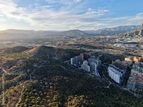 Принти на полотні planning perspective of towers and natural surroundings within greenbelt and woo