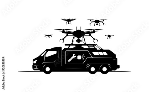 Drone Surveillance Van with Quadcopters