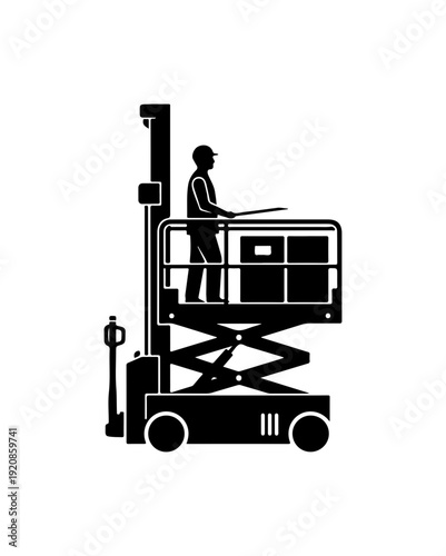 Worker Using Elevating Work Platform