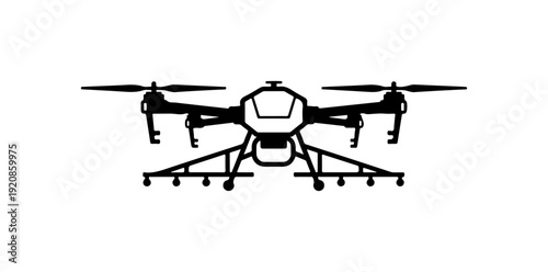 Hexacopter Drone Vector Silhouette