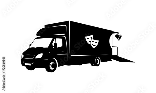 Theatrical Delivery Truck Vector Illustration