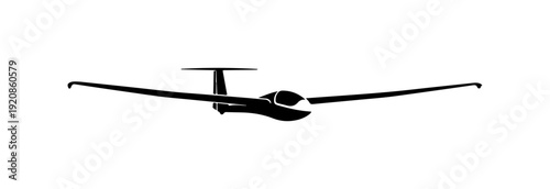Black Glider Aircraft Silhouette Vector Art