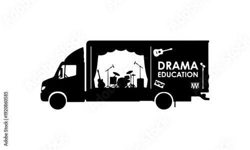 Drama Education Mobile Stage Vector Illustration