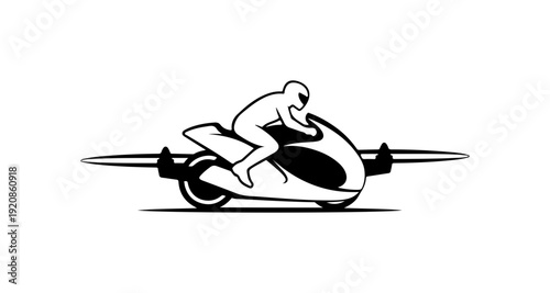 Motorcyclist Silhouette Vector Art