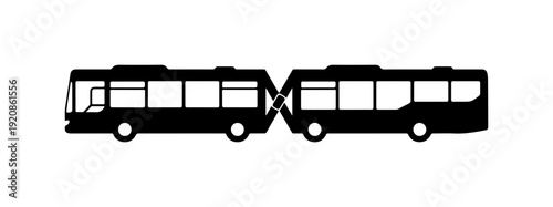 Colliding Buses Vector Silhouette