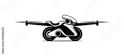 Futuristic Flying Motorcycle Vector Illustration
