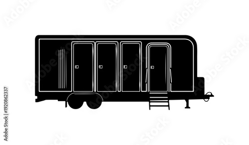 Vintage Train Passenger Carriage Silhouette
