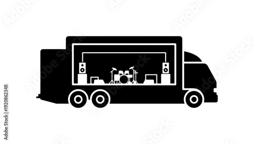 Stage Truck Silhouette Vector Illustration