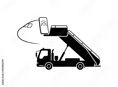Airplane Luggage Loading Vector Illustration