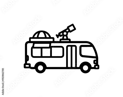 Broadcast News Van Vector Illustration