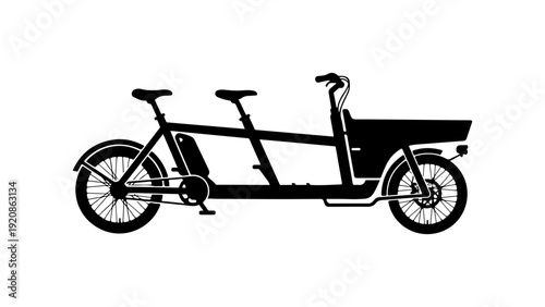 Modern Cargo Bike Vector Silhouette
