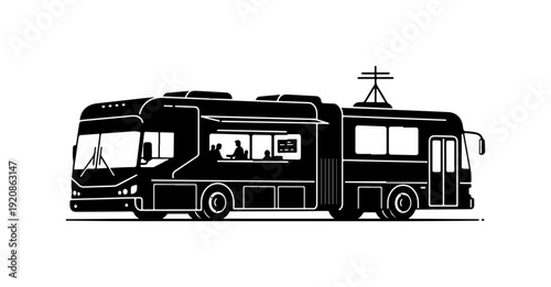Double-Decker Tour Bus Vector Silhouette