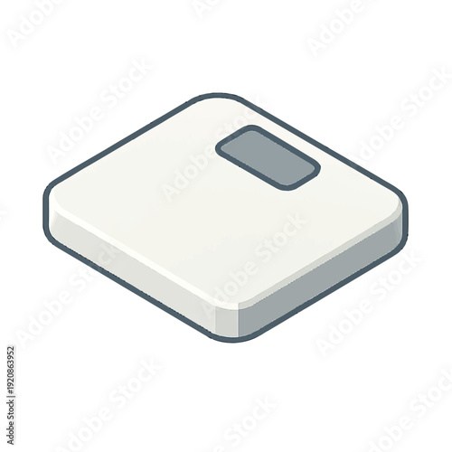 Clean isometric vector illustration of a medical weighing scale, ideal for health monitoring, personal wellness, and accurate weight tracking applications