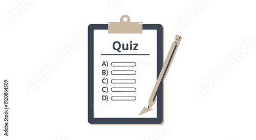 A quiz paper with multiple choice options and a pencil, ready for testing knowledge and assessment