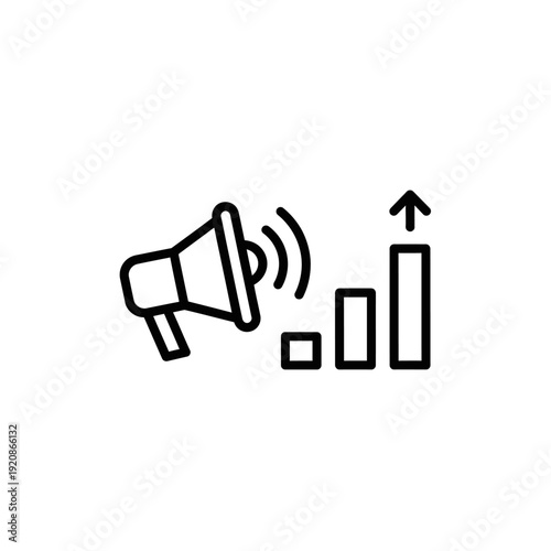 Digital Marketing Growth Analytics Icon for Business Success