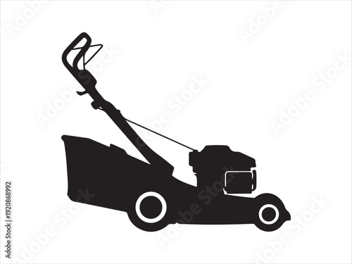 Lawn mower service icon logo isolated, Garden Equipment vector Illustration
