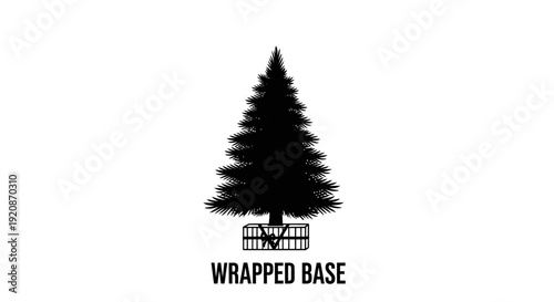 Wrapped Base Christmas Tree Silhouette