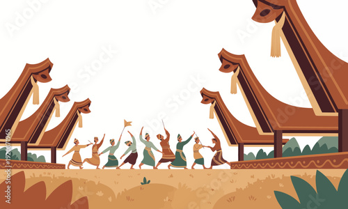 People dancing in traditional costume.