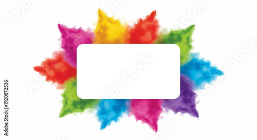 Colorful Holi festival social media template with editable vector illustration and vibrant background blank for business promotions and sales.